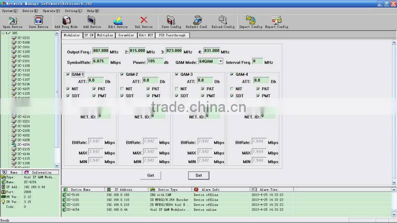 4 Channel RF Modulator/IP MUX Scrambler QAM Modulator