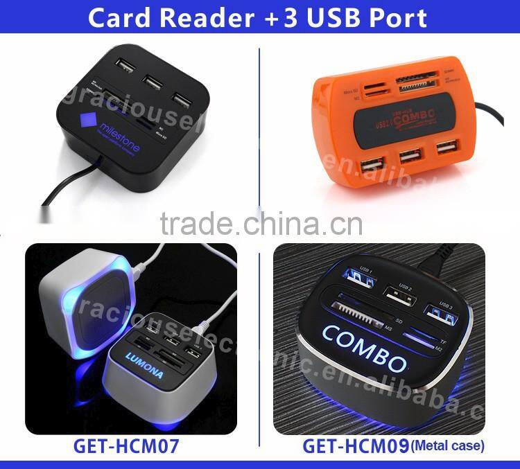 gift item multi functions usb combos usb 2.0 hub with card reader