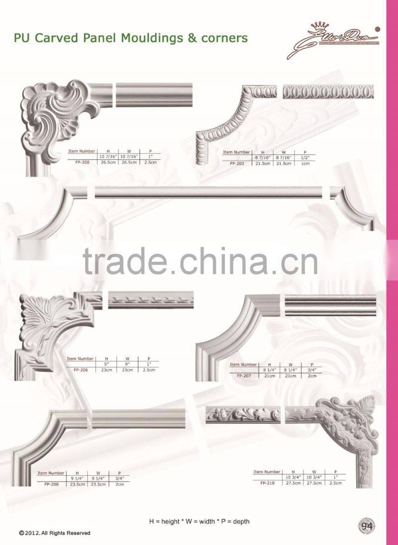 PU Good price beautiful new modern decorative Polyurethane Crown Moulding