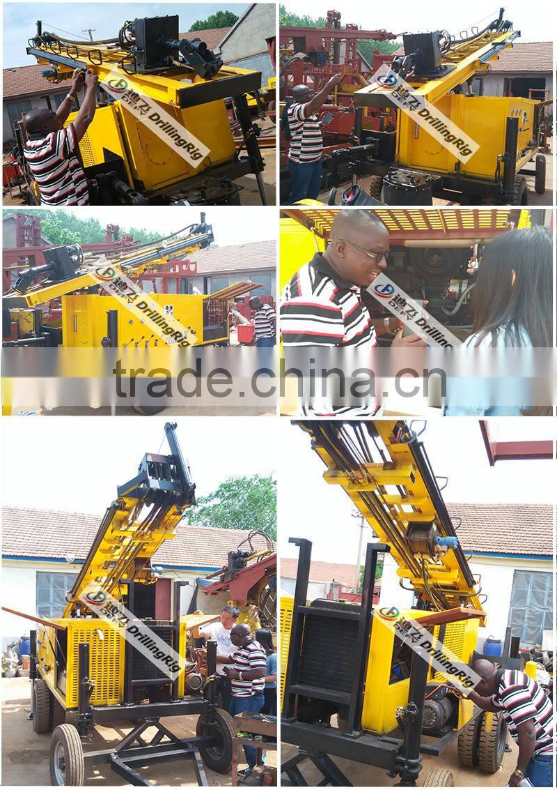 Bore well drilling machine price DFQ-200W Portable trailer mounted water well drilling rig