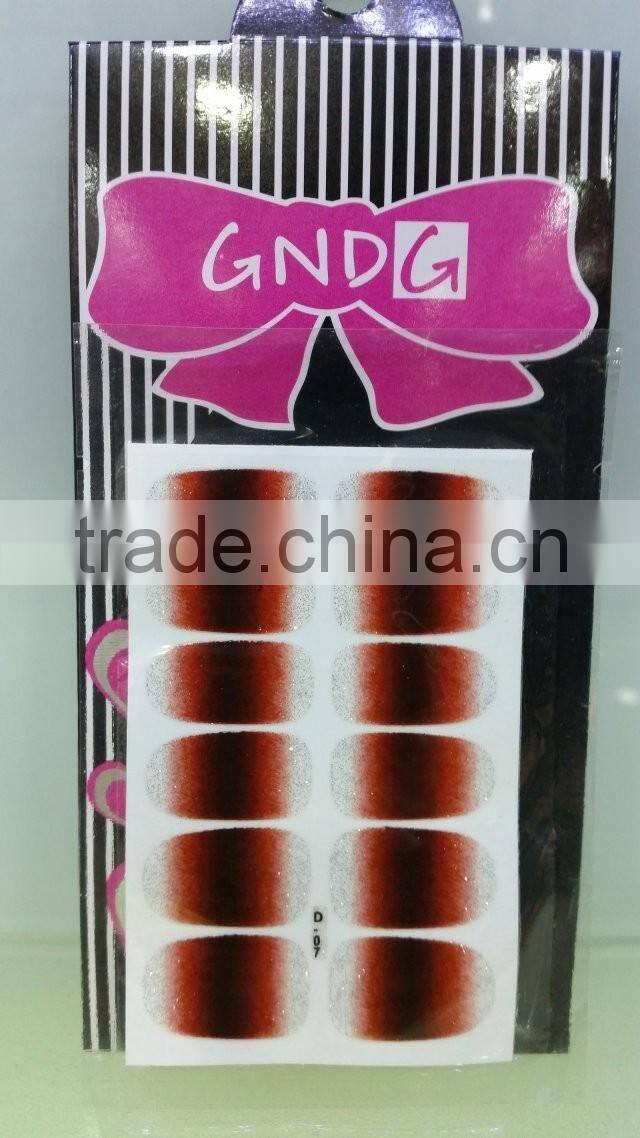 2016 colorful hot sale gradiente beauty stickers nail for girls