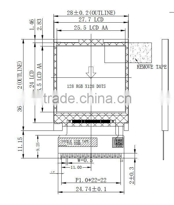 1.44''128 * 128 lattice TFT lcd display module
