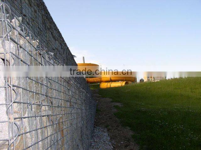 Stone Filled Steel Gabion Wall