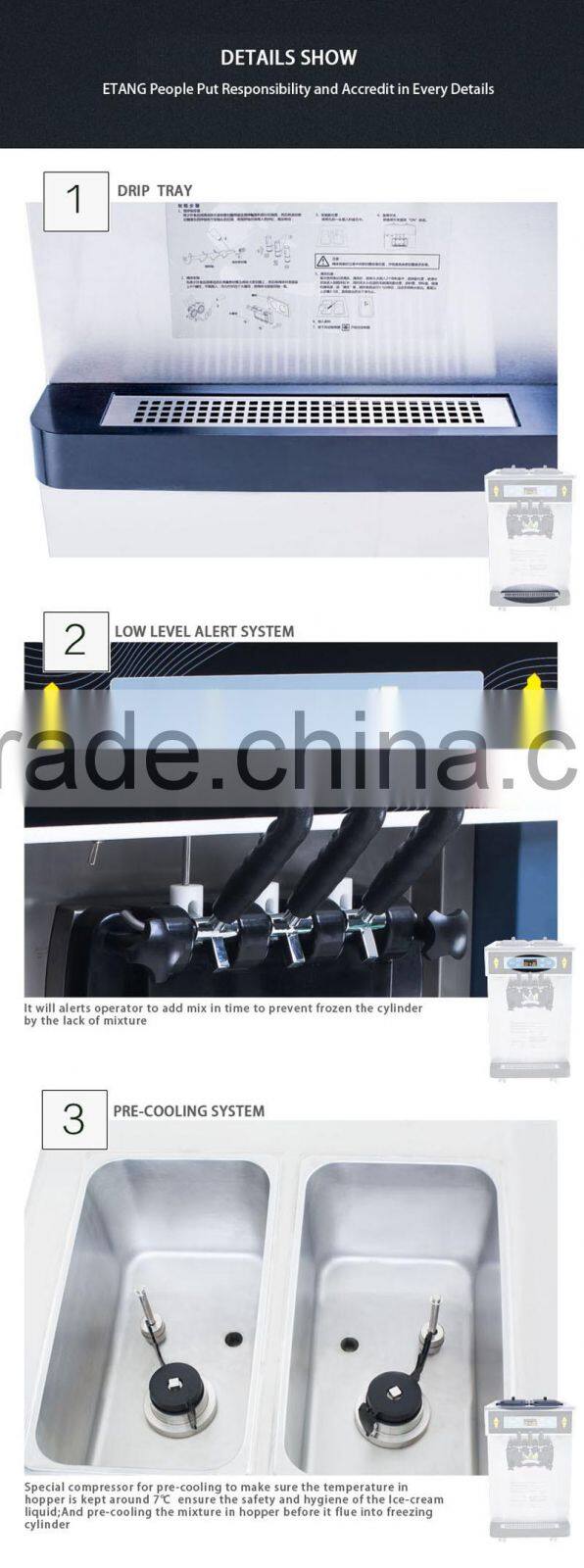 Wide outlets ice cream stand machine on coffee shop, frozen drink kiosks,restaurants