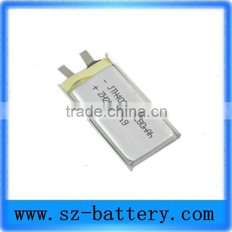 3.7V polymer lithium ion Battery 280mAh with leading wire