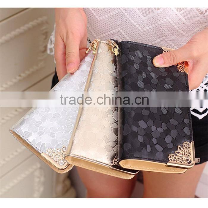 Elegant PU Leather Woman Bling Wallet Laides Latest handbag Purse