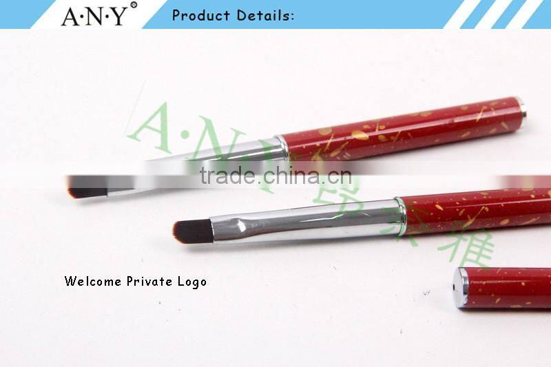 ANY 2016 New Fashion Mental Handle Oval Imported Nylon Hair Nail Art Gel Brush Pure Color Hot Sale