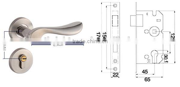 Stainless Steel Interior Wood Door Lockset