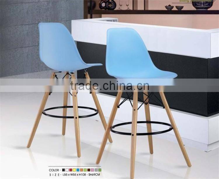 Commercial Use Leisure Plastic Wood Bar Chair Modern