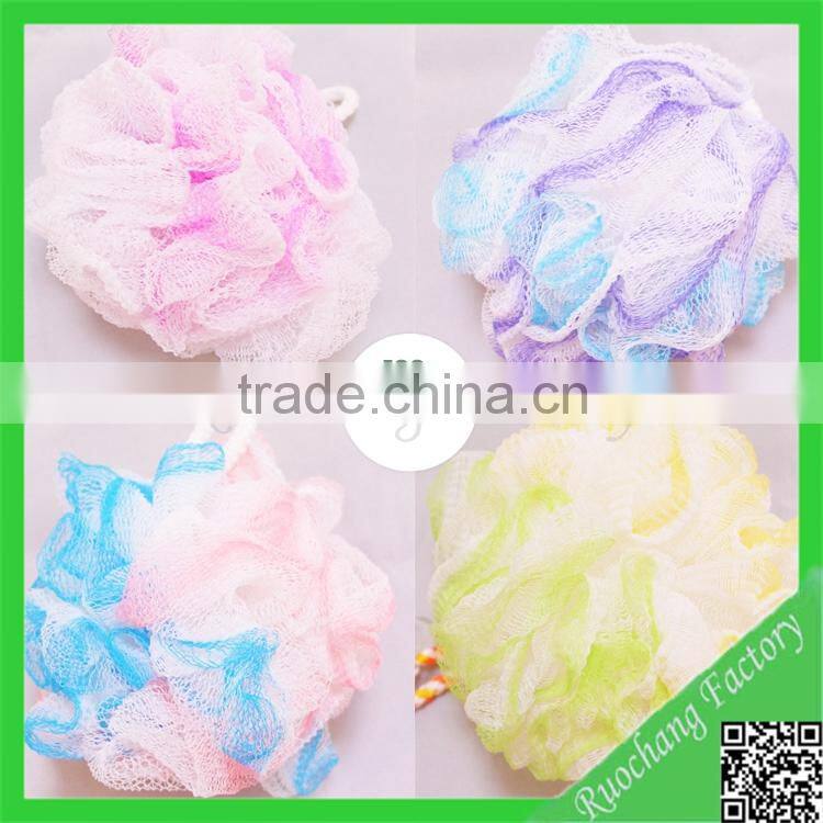 High quality PE loofah mesh bath sponge wholesale for promotion