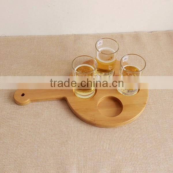 wholesale custom cheap unfinished wooden display beer tray wood serving tray set