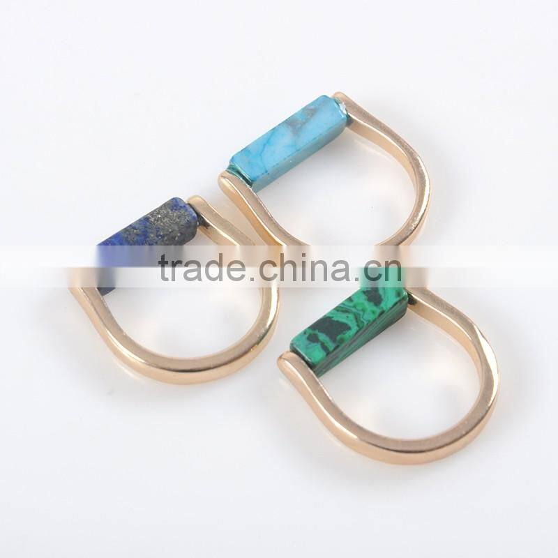 Hot sale charm fashion turquoise mens gold ring