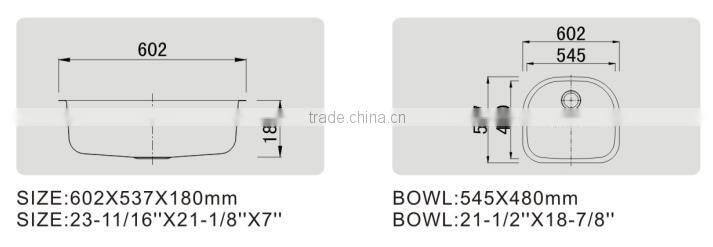 High quality Stainless steel sink 304 Deep drawn sink small sink -KS-SS-A73-2