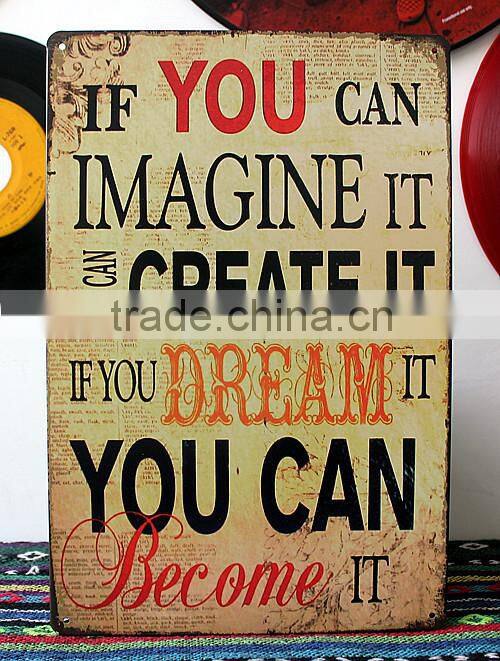 Vintage letters 20x30cm wall art decoration metal signs