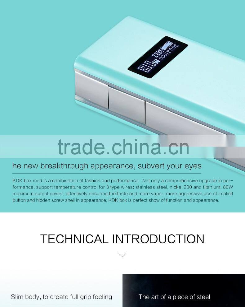 newest temperature control e cig 80W box mod kit beautiful e cig 80W Kit vape 80W kit