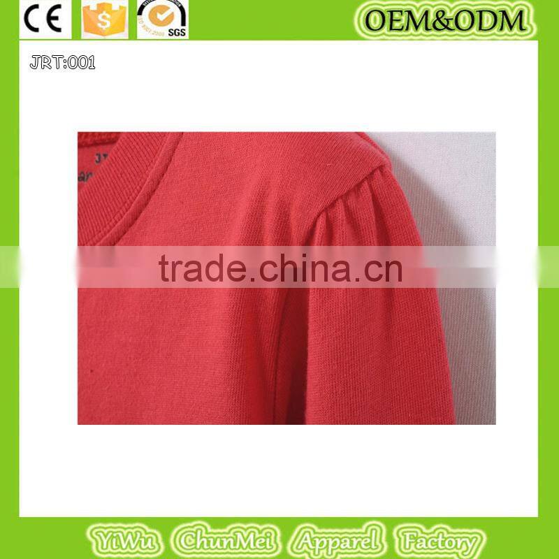 2015 new cartoon 100%cotton t-shirt long sleeve tee Winter children's T-shirt Red long sleeve tee kid printed t shirt