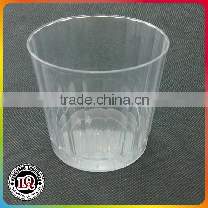 Disposable Plastic Clear Drinking Cup With Vertical Stripes