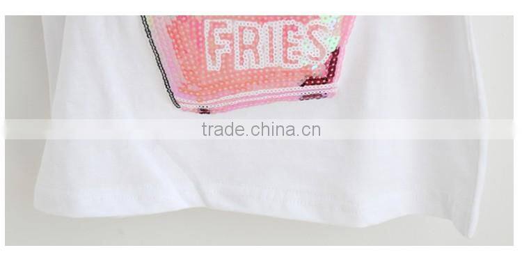 Popular Special Decor Breathable Cotton Children Short Sleeve for Girls