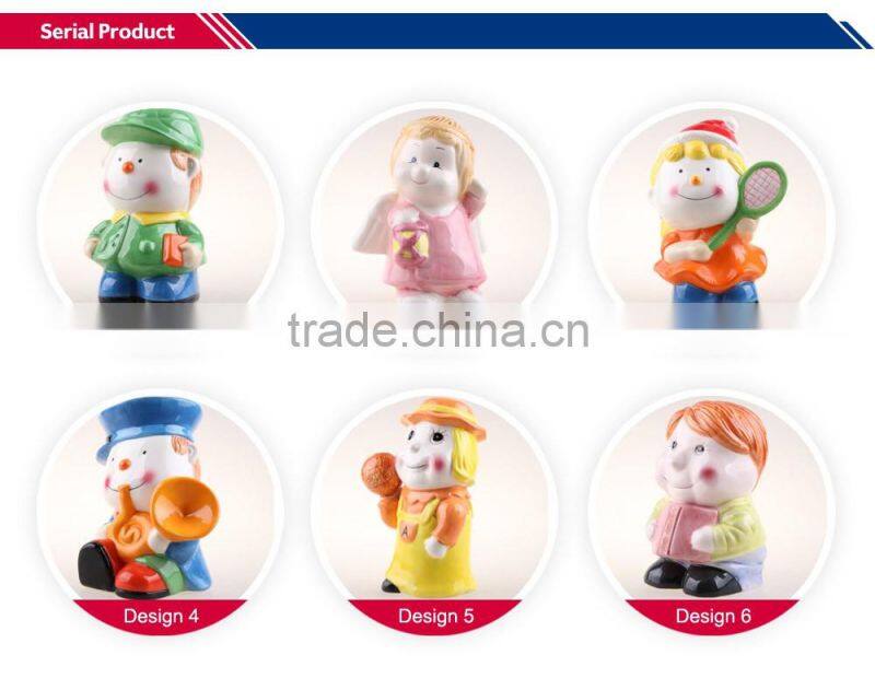 wholesale delicate fancy coin bank handprinting ceramic coin box