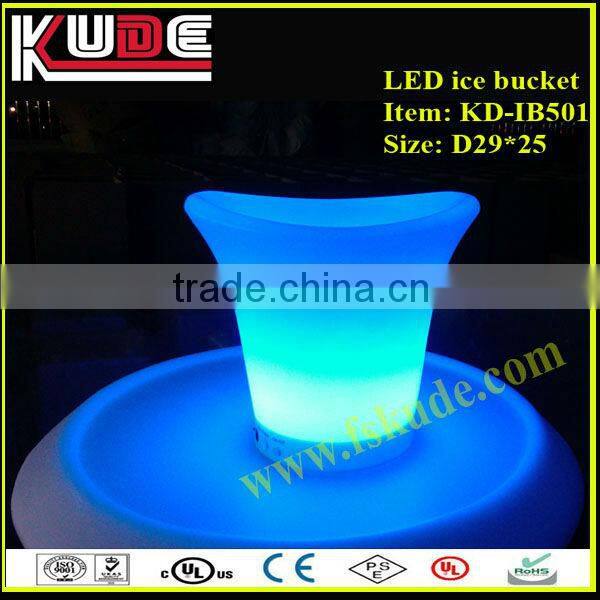 Multi-color led lighted plastic champagne wine ice cooler bucket