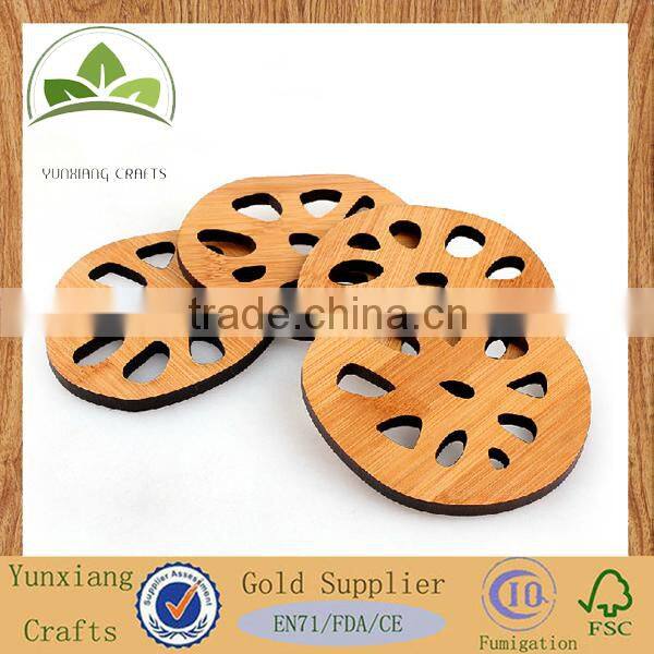 Lotus root shaped wood wooden tea Coaster