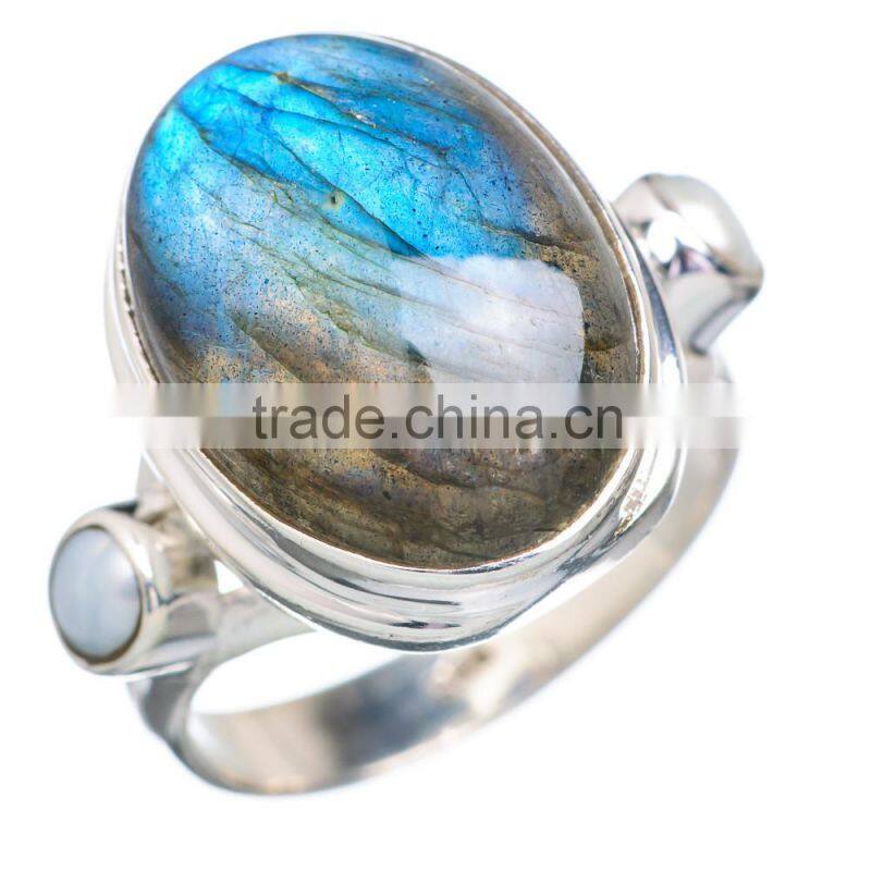 Wholesale price silver jewellery, Top quality natural Labradorite ring