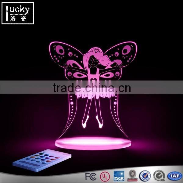 Factory custom colorful led night light with 3d fash function