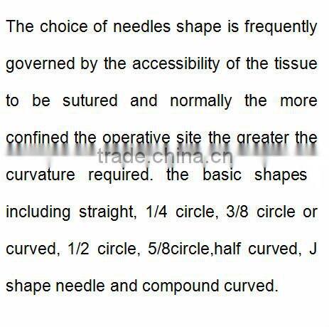sterile curved suture needle with thread