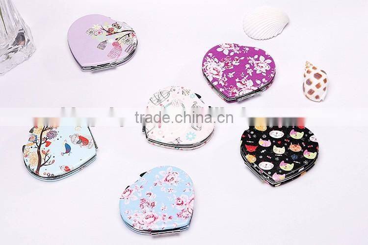 heart shape pocket mirror metal gift