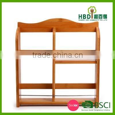 Best selling new item bamboo spice rack with pepper grinder