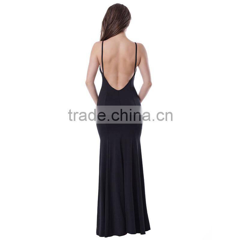 Hot wholesale adult women sexy evening wear full size long backless dress
