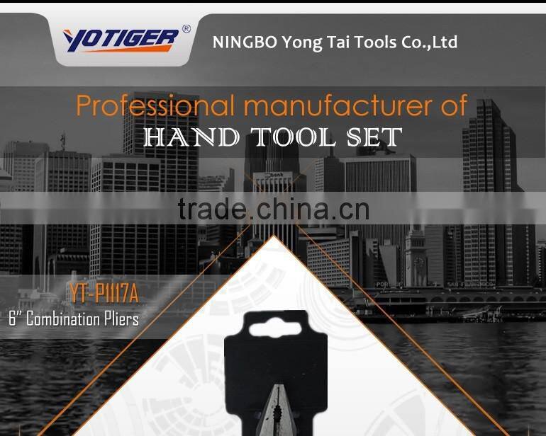 6" Combination Pliers(European Style) With Black And Red Mixed Handle Type