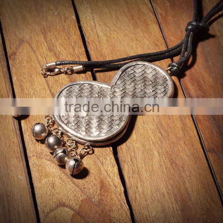 2015 new arrival miao silver necklace gourd shaped women necklace