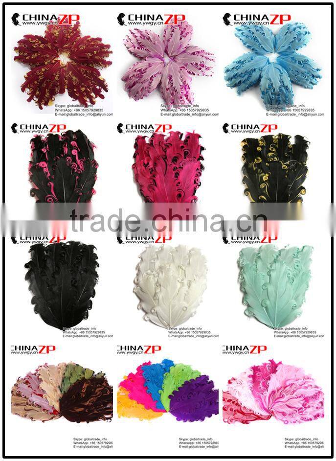 Leading Supplier Bulk Sale Cheap Dyed Hot Pink Curled Goose Feathers Pad for Girls Hair Accessories