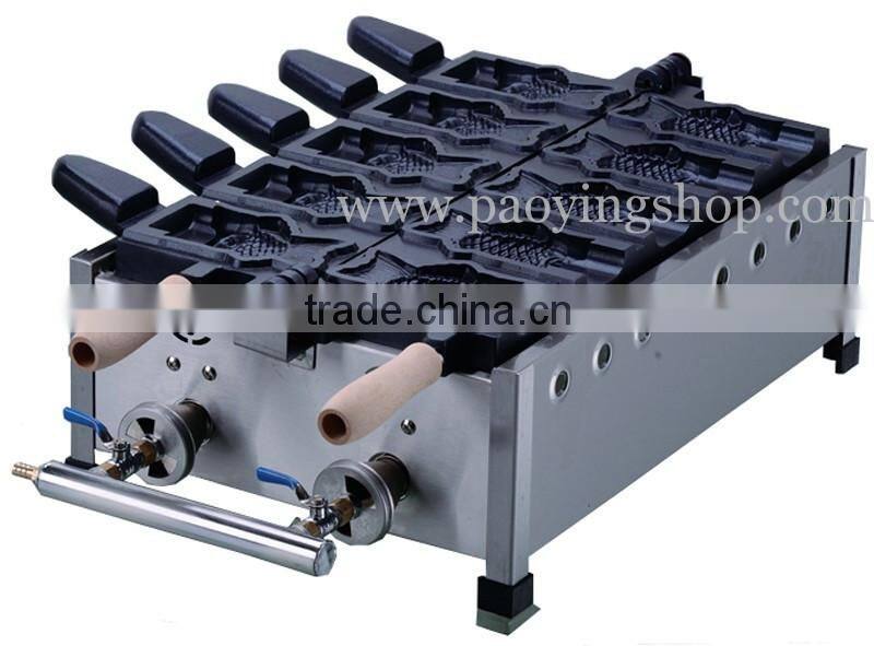 5pcs Fish Waffle Commercial Use Non-stick LPG Gas Ice Cream Taiyaki Maker