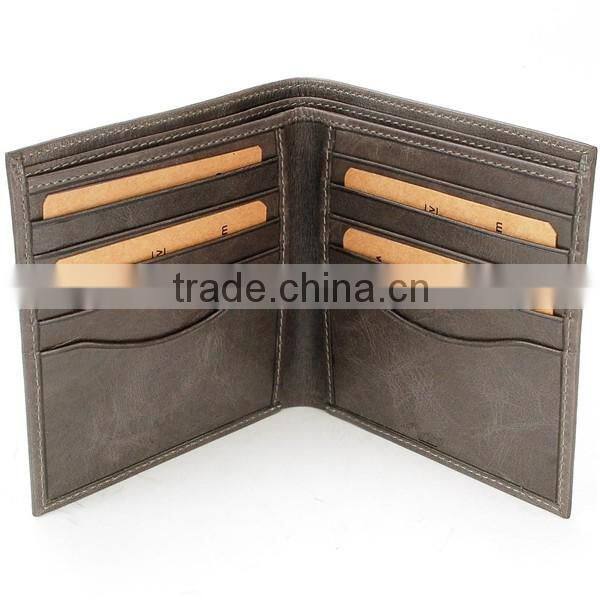 Promotional soft genuine leather men rfid wallet slim cc holders