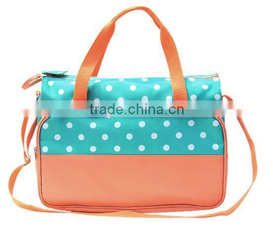 Golden supplier cute baby pink diaper bag with baby organizer,baby travel bag