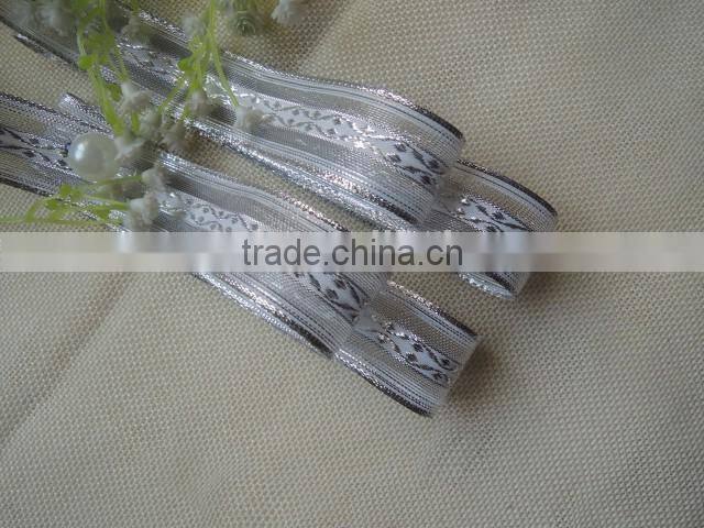 Exquisite silver net fabric ribbons