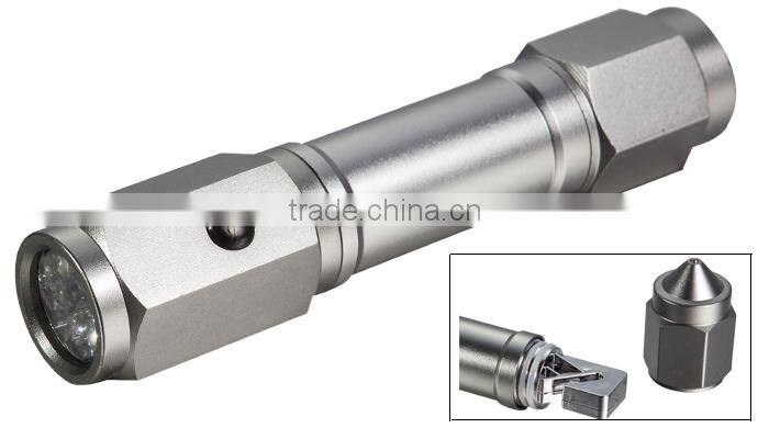 8 LED Emergency light flashlight with Auto Rescue Seatbelt Cutter, Car Glass Breaking Window Hammer