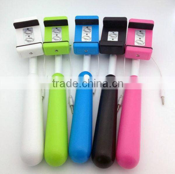 2015 New product EXtendable Selfie Stick With Wire For Iphone Samsung Cell Phone
