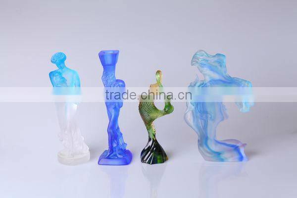 European popular art colorful lady crystal statue