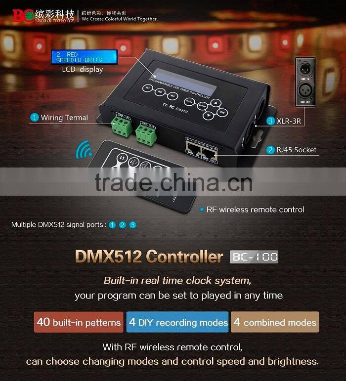 DMX 512 DIY multi changing patterns decorative light/ LED controller with LCD screen