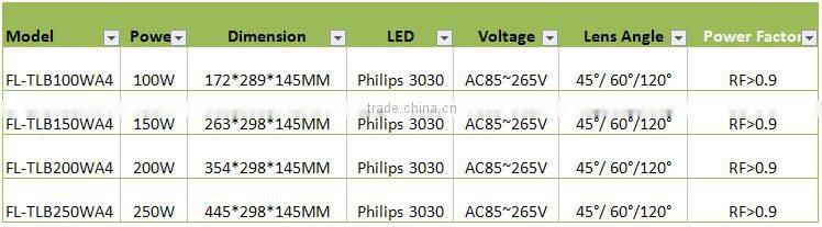 Shenzhen Industrial module floodlight 250w led tunnel projector floodlight