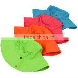 colorful roll up 100% cotton baby children's kids plain bucket hats