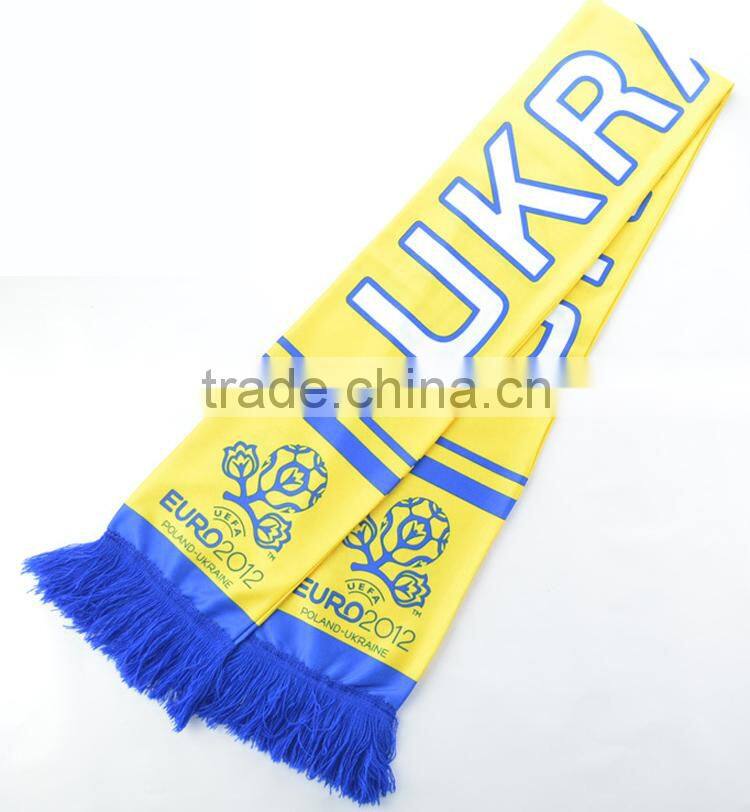 2015 printed fan scarf polyester football scarf