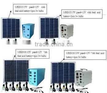 5w rechargeable solar lighting kit with USB port for mobile phone