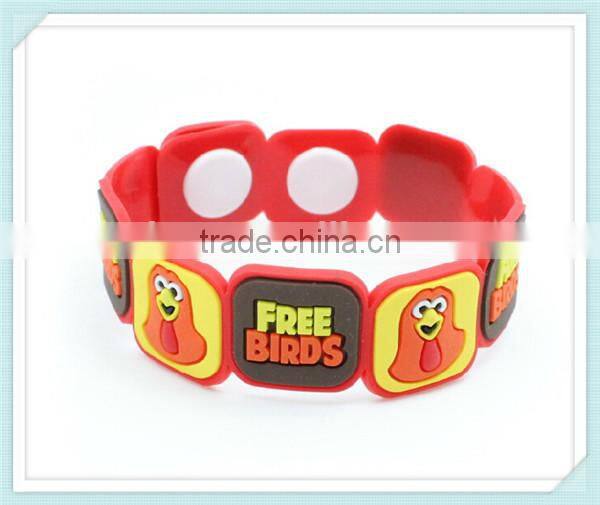 custom logo printed cheap promotional silicone bracelet