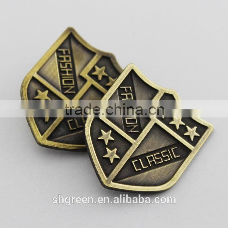 Lead-free metal raised logo plate with back 3M foam glue