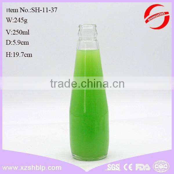 250ml glass beverage glass bottle with crown cap