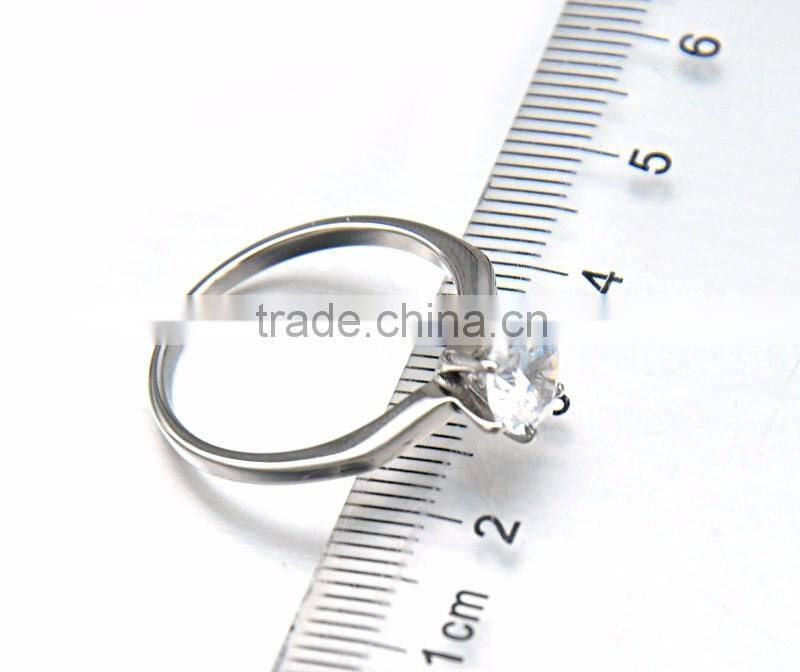 Classic Women Jewelry Silver Never Fade Diamond Stainless Steel Finger Ring